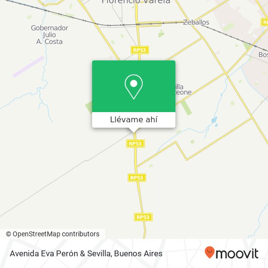 Mapa de Avenida Eva Perón & Sevilla