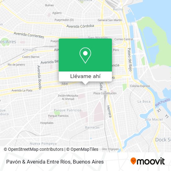 Mapa de Pavón & Avenida Entre Ríos