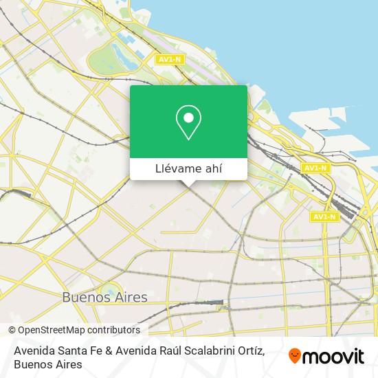 Mapa de Avenida Santa Fe & Avenida Raúl Scalabrini Ortíz