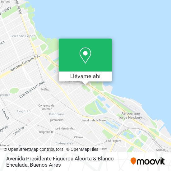Mapa de Avenida Presidente Figueroa Alcorta & Blanco Encalada