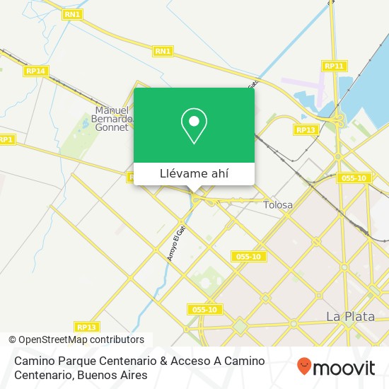 Mapa de Camino Parque Centenario & Acceso A Camino Centenario