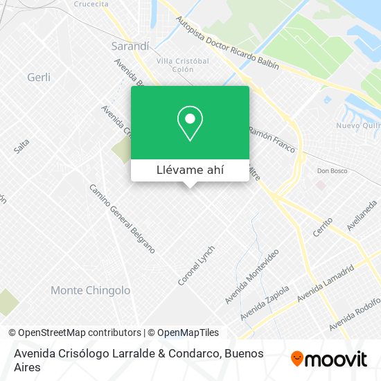 Mapa de Avenida Crisólogo Larralde & Condarco