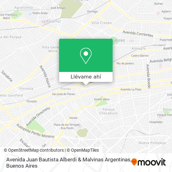 Mapa de Avenida Juan Bautista Alberdi & Malvinas Argentinas