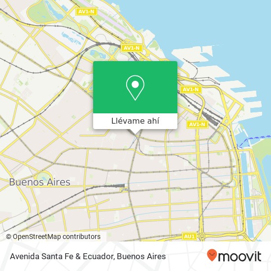 Mapa de Avenida Santa Fe & Ecuador
