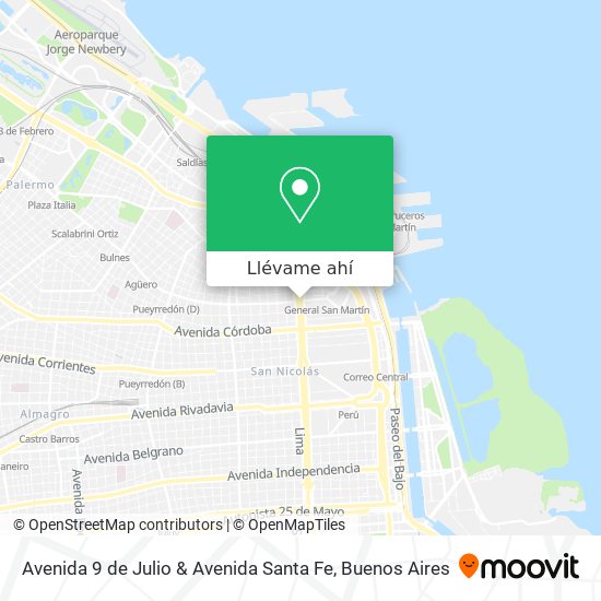 Mapa de Avenida 9 de Julio & Avenida Santa Fe