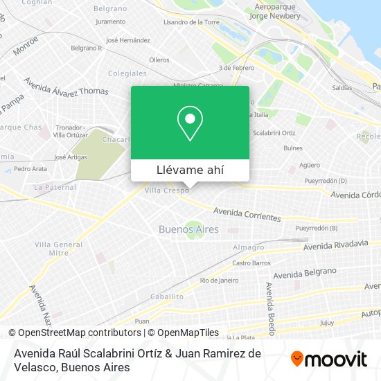 Mapa de Avenida Raúl Scalabrini Ortíz & Juan Ramirez de Velasco