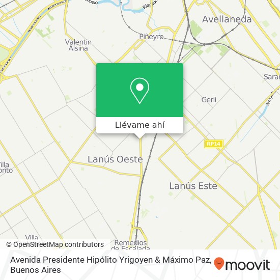 Mapa de Avenida Presidente Hipólito Yrigoyen & Máximo Paz