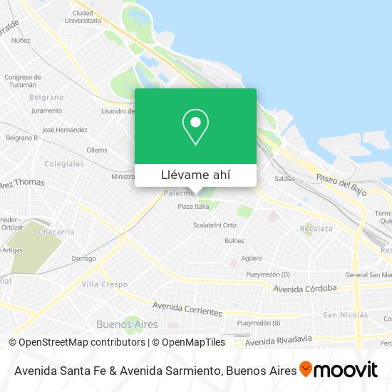 Mapa de Avenida Santa Fe & Avenida Sarmiento