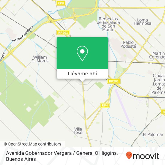 Mapa de Avenida Gobernador Vergara / General O'Higgins