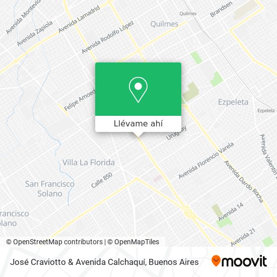 Mapa de José Craviotto & Avenida Calchaquí