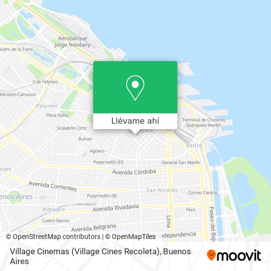 Mapa de Village Cinemas (Village Cines Recoleta)