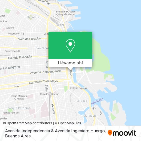 Mapa de Avenida Independencia & Avenida Ingeniero Huergo