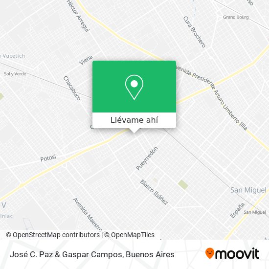 Mapa de José C. Paz & Gaspar Campos
