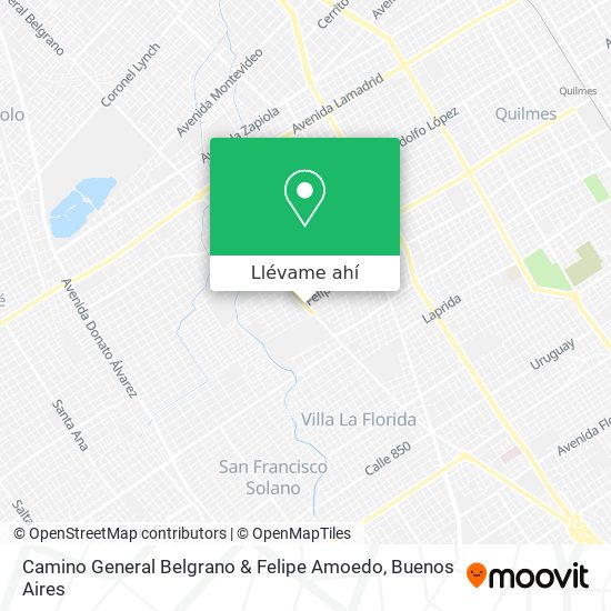 Mapa de Camino General Belgrano & Felipe Amoedo