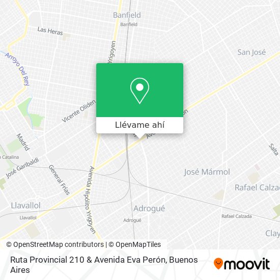 Mapa de Ruta Provincial 210 & Avenida Eva Perón