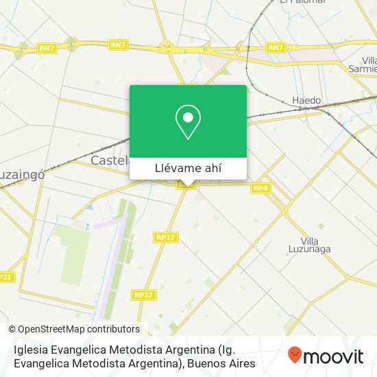 Mapa de Iglesia Evangelica Metodista Argentina