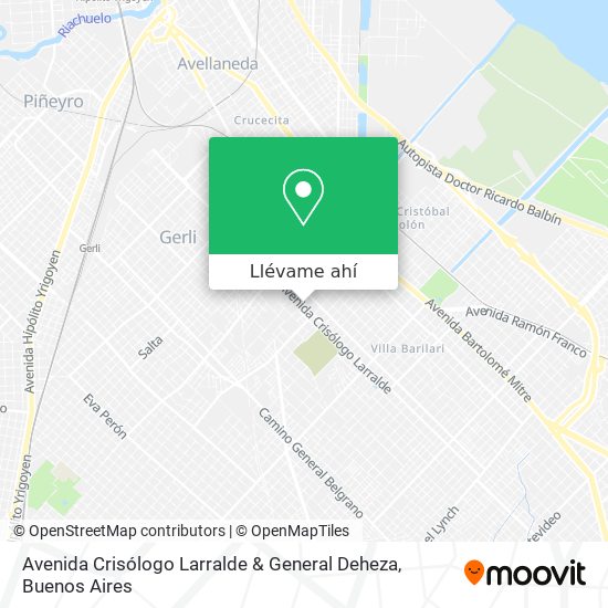 Mapa de Avenida Crisólogo Larralde & General Deheza
