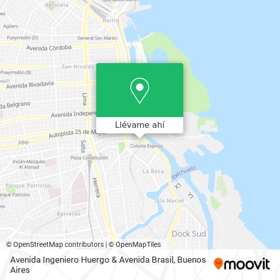 Mapa de Avenida Ingeniero Huergo & Avenida Brasil