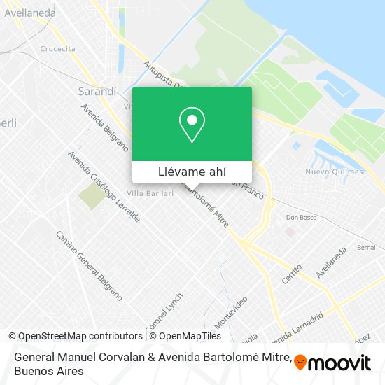 Mapa de General Manuel Corvalan & Avenida Bartolomé Mitre