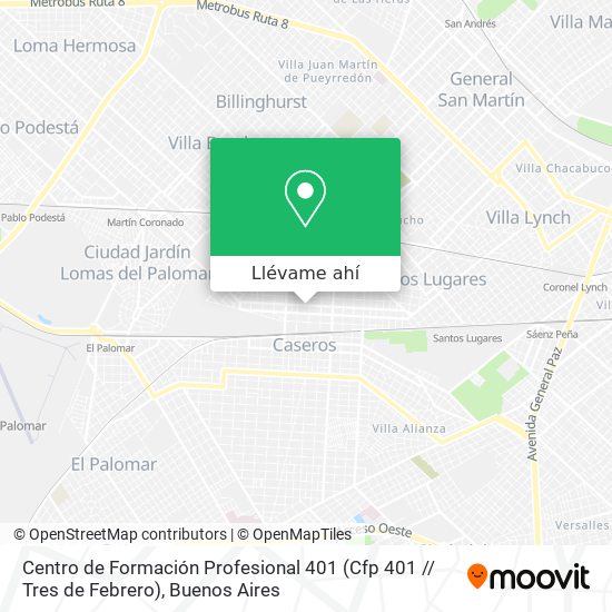 Mapa de Centro de Formación Profesional 401 (Cfp 401 // Tres de Febrero)