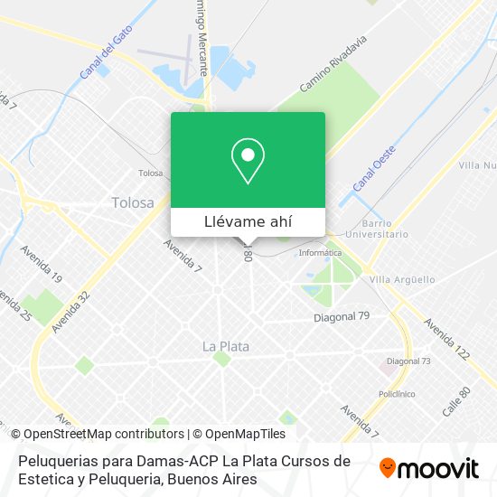 Mapa de Peluquerias para Damas-ACP La Plata Cursos de Estetica y Peluqueria