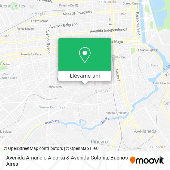 Mapa de Avenida Amancio Alcorta & Avenida Colonia