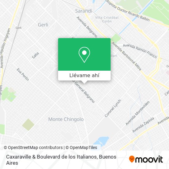 Mapa de Caxaraville & Boulevard de los Italianos