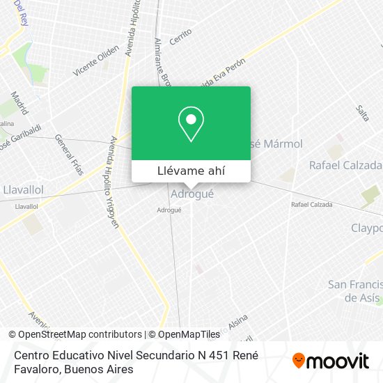 Mapa de Centro Educativo Nivel Secundario N 451 René Favaloro