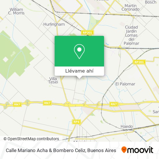 Mapa de Calle Mariano Acha & Bombero Celiz