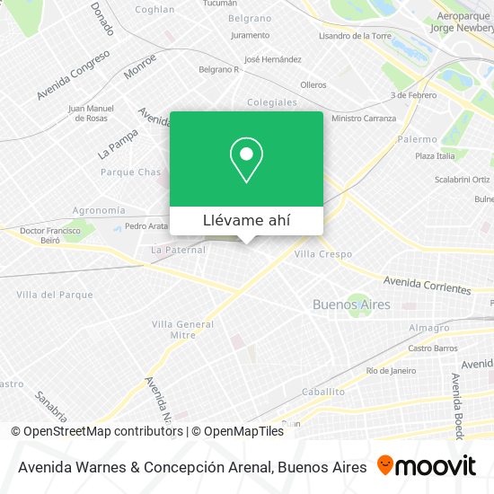 Mapa de Avenida Warnes & Concepción Arenal