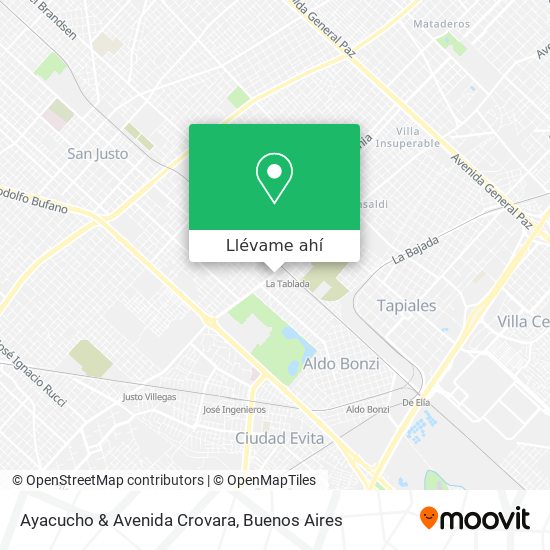 Mapa de Ayacucho & Avenida Crovara