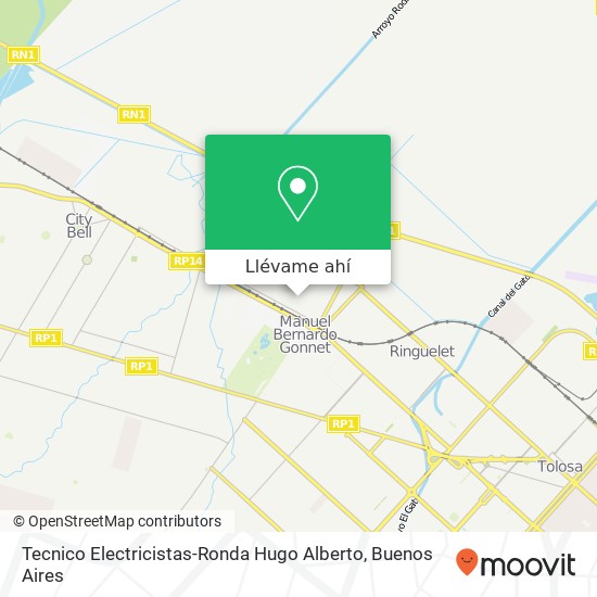 Mapa de Tecnico Electricistas-Ronda Hugo Alberto