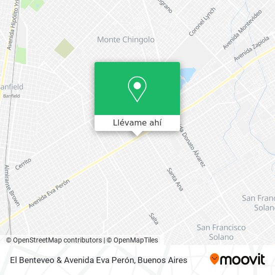 Mapa de El Benteveo & Avenida Eva Perón
