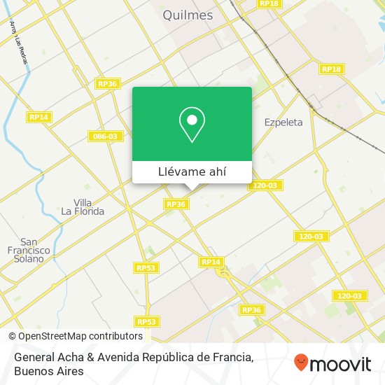 Mapa de General Acha & Avenida República de Francia