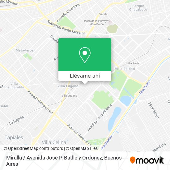 Mapa de Miralla / Avenida José P. Batlle y Ordoñez