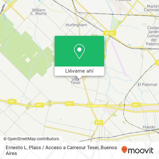 Mapa de Ernesto L. Plass / Acceso a Carreour Tesei