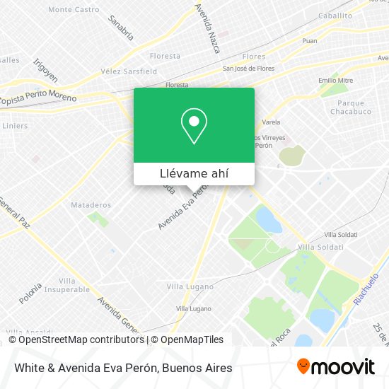 Mapa de White & Avenida Eva Perón