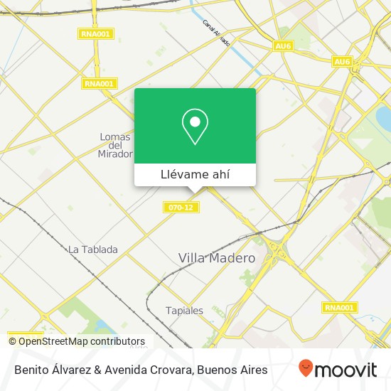 Mapa de Benito Álvarez & Avenida Crovara