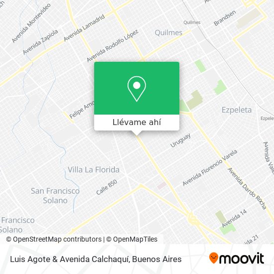 Mapa de Luis Agote & Avenida Calchaquí