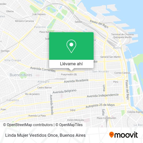 Cómo llegar a Linda Mujer Vestidos Once en Distrito Federal en Colectivo,  Tren o Subte?