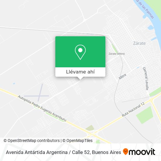 Mapa de Avenida Antártida Argentina / Calle 52