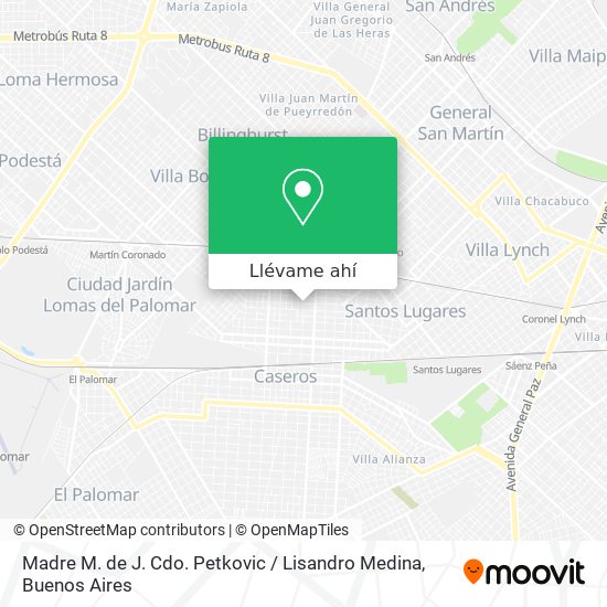 Mapa de Madre M. de J. Cdo. Petkovic / Lisandro Medina