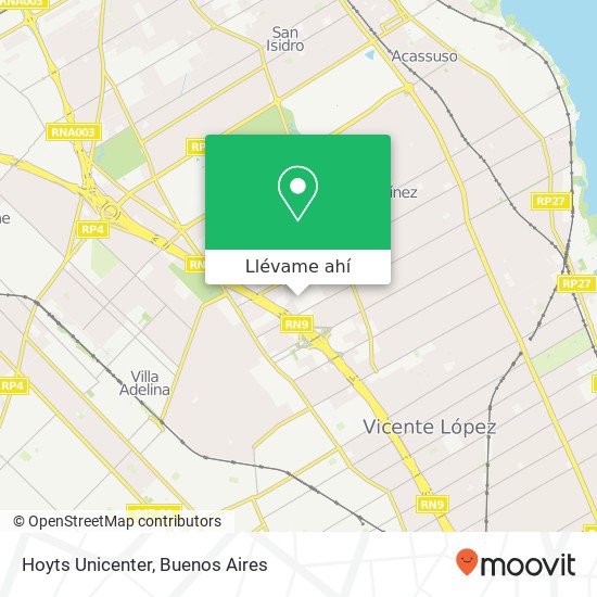 Mapa de Hoyts Unicenter