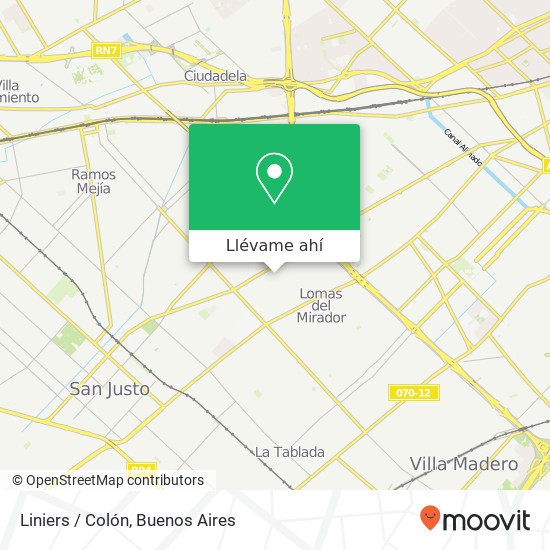 Mapa de Liniers / Colón