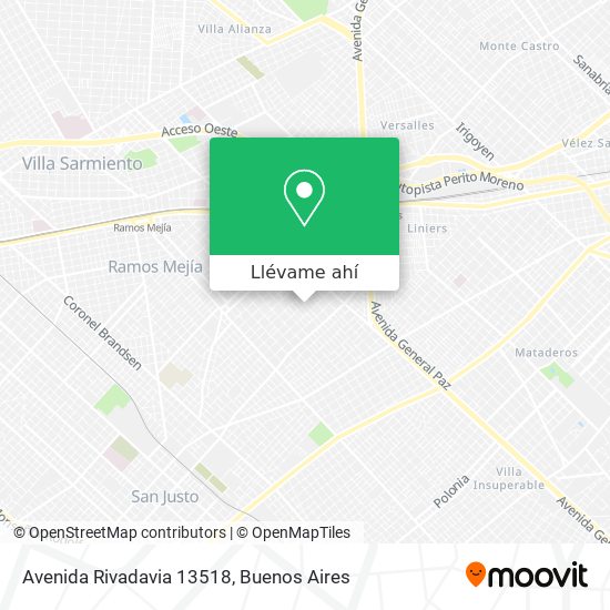 Mapa de Avenida Rivadavia 13518