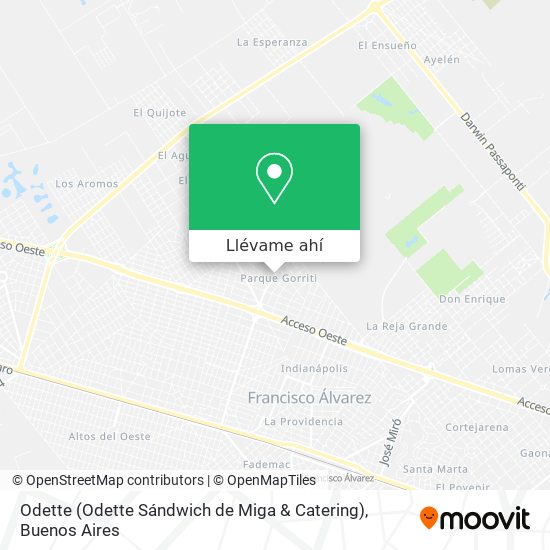 Mapa de Odette (Odette Sándwich de Miga & Catering)