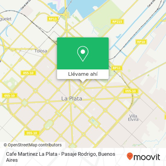 Mapa de Cafe Martinez La Plata - Pasaje Rodrigo