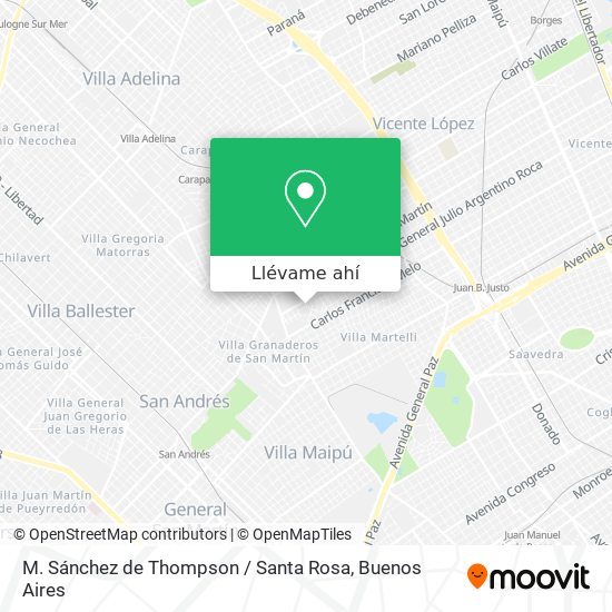 Mapa de M. Sánchez de Thompson / Santa Rosa