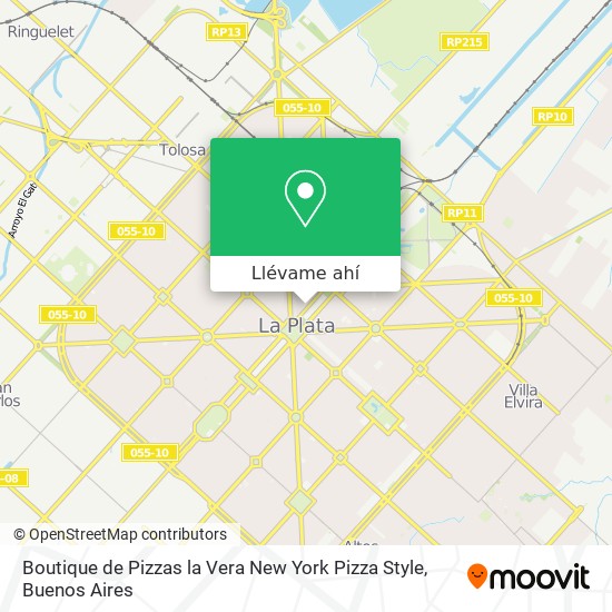 Mapa de Boutique de Pizzas la Vera New York Pizza Style