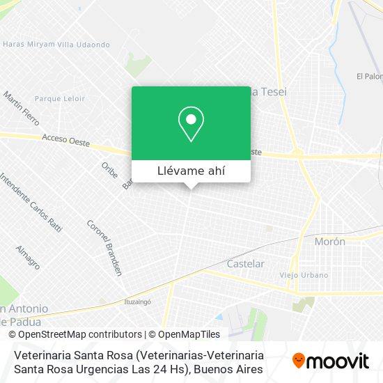 Mapa de Veterinaria Santa Rosa (Veterinarias-Veterinaria Santa Rosa Urgencias Las 24 Hs)